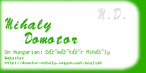 mihaly domotor business card